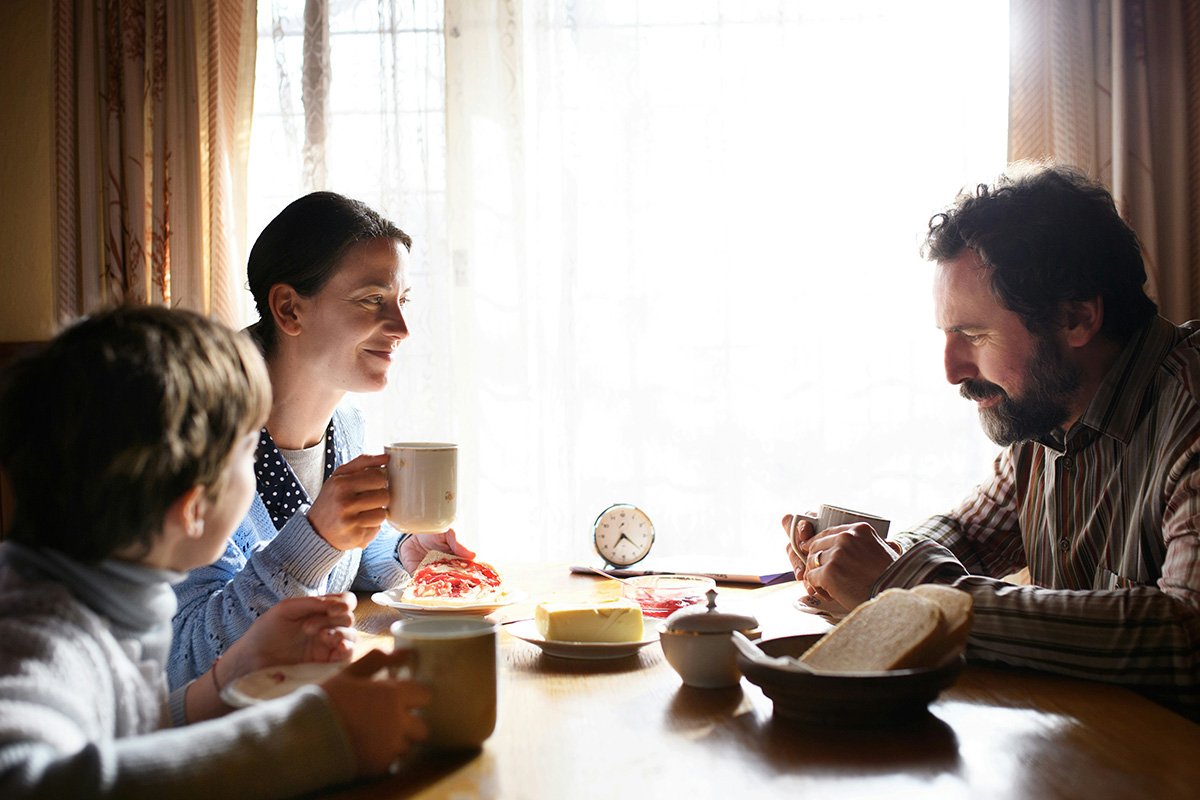 family at dinner table
